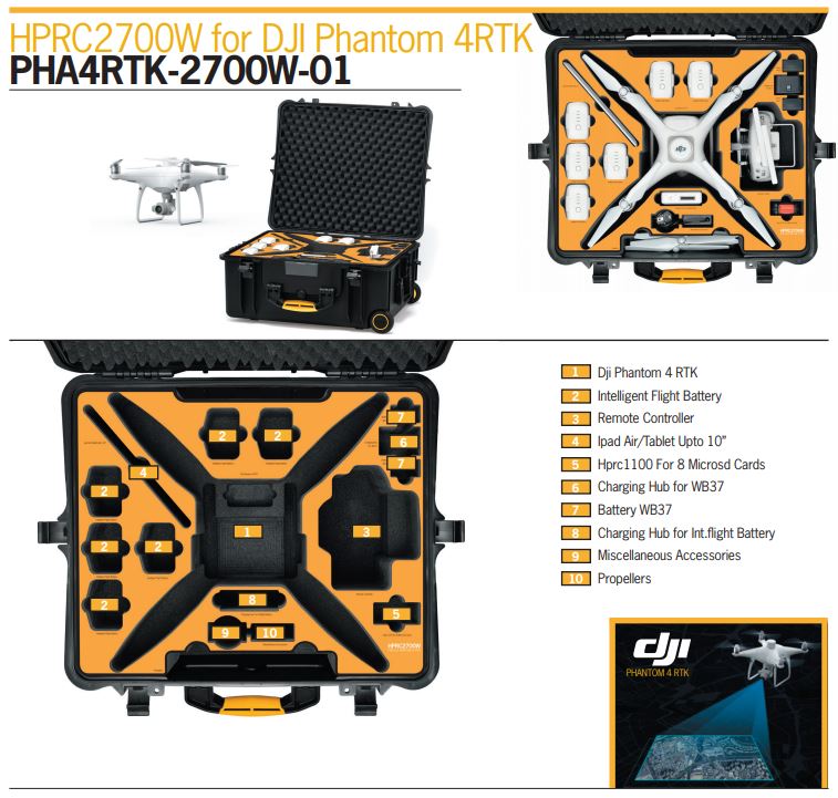 HPRC 2700W Flightcase for DJI Phantom 4 Pro RTK
