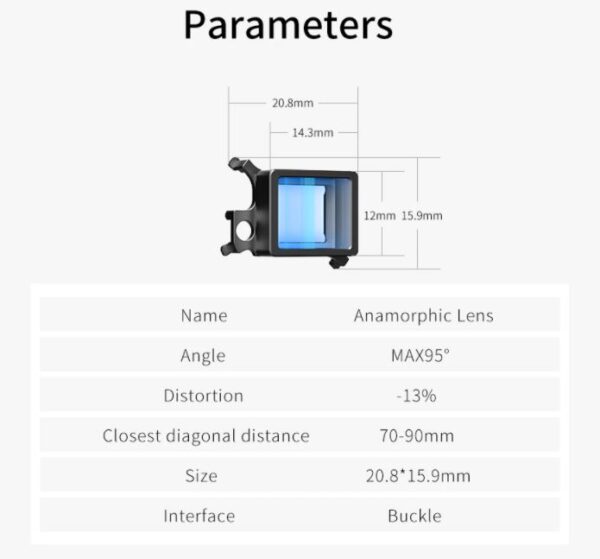 Ulanzi Dr-03 1.33X Anamorphic Lens voor DJI Mavic Air 2