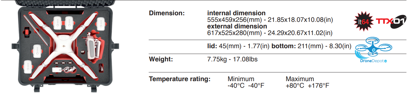 HPRC2710PH4-03 HPRC 2710 Flightcase voor Phantom 4 - dronedepot.be