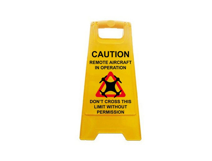 Signalisatiebord drone operatie - Engels/Frans